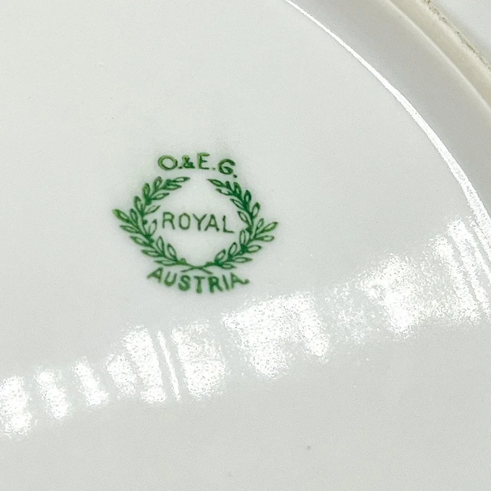 Antique‎ Floral Porcelain Platter: Oscar & Edgar Gutherz Royal Austria Plate